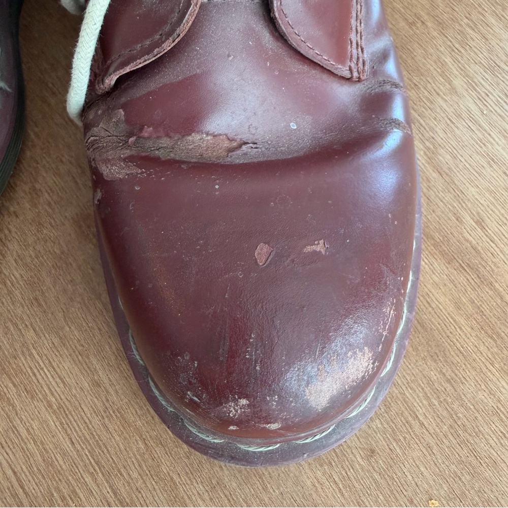 Docs Dr Martens Pascal Cherry Red Oxblood Burgundy Lace-Up Combat Boots Sz 10.5 - Picture 7 of 16